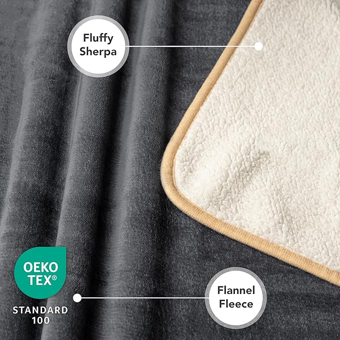 PetAmi Waterproof Dog Blanket for Small Medium Dogs, Pee Proof Pet Blanket for Couch Bed, Reversible Water Proof Blanket for Puppy Indoor Cat, Soft Dog Fleece Blankets Washable, 29x40 Gray/Beige