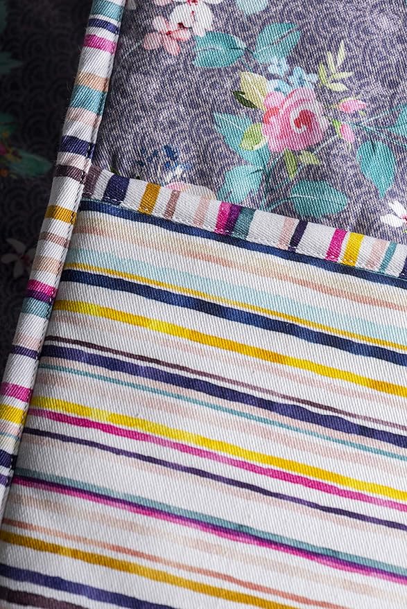 Maison d' Hermine Sweet Rose Lavender 100% Cotton Double Oven Glove with Loop Heat Resistant BBQ Cooking Baking Grilling Microwave Barbecue Spring/Summer (7.5 Inch by 35 Inch)