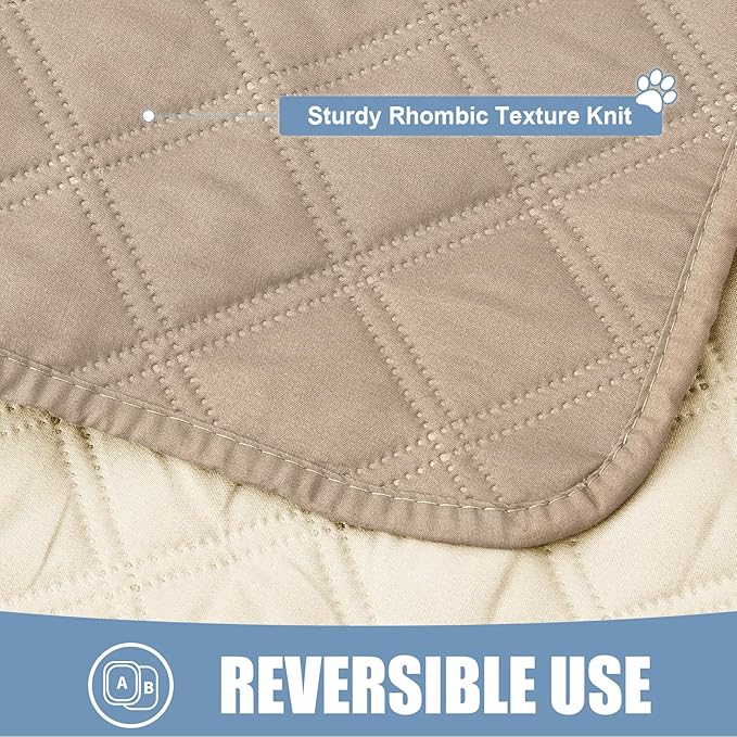 Smiry Waterproof Dog Blanket, Reversible Dog Bed Cover Pet Blanket, Soft Pet Couch Covers for Sofa Washable, Bed Couch Sofa Furniture Protector for Puppy Cat Kids (40"x50", Taupe/Beige)