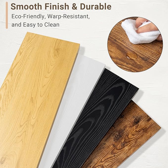 Vivelove 10 Inch Deep Floating Shelves 10 inch Long, 10 x 10 Wide Wall Shelves with Invisible Brackets, for Bedroom Bathroom Living Room Kitchen Office, Farmhouse Home Decor, Set of 2, Rustic Brown