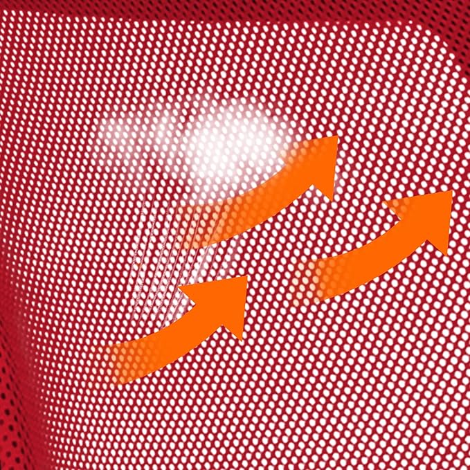 Yaheetech Red Modern Ergonomic Office Chair, Mid Back Mesh Task Chair with Lumbar Support, Adjustable Height, Rolling Swivel, 300lb Capacity