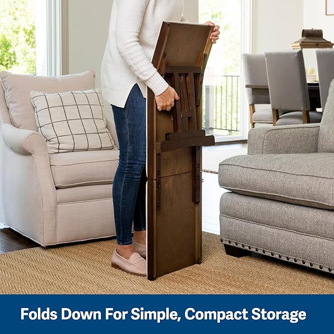 PetSafe CozyUp Sofa Ramp - Adjustable Height Anti-Slip Couch Access Ramp - Heavy Duty Carpet Cover for High Traction - Foldable & Easy to Carry - Older Pet Climbing Aid - Espresso Wooden Finish
