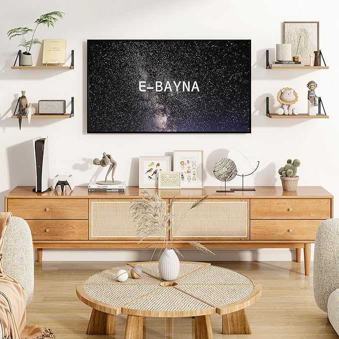 Heimlove 12 Inch Deep Floating Shelves for Wall, 16W x 12D Wide Floating Shelves Heavy Duty Wall Mounted Shelves, Wood Shelves for Living Room Bedroom Bathroom Kitchen- Set of 4