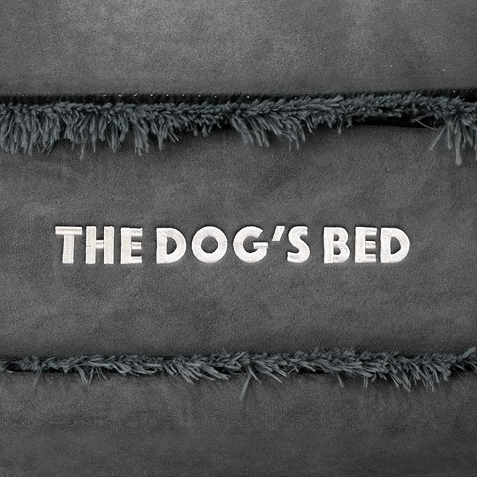 The Dog’s Bed Orthopedic Memory Foam Dog Bed, XL Grey Fur 46x28, Pain Relief for Arthritis, Hip & Elbow Dysplasia, Post Surgery, Lameness, Supportive, Calming, Waterproof Washable Cover