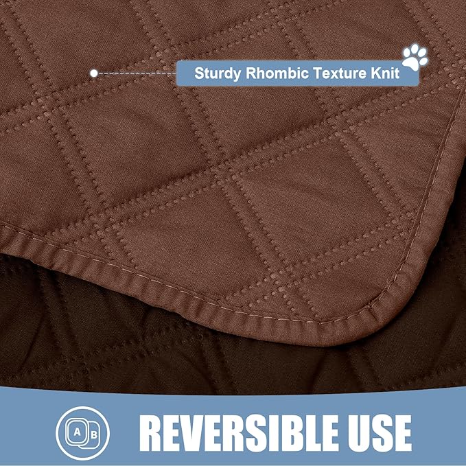 Smiry Waterproof Dog Blanket, Reversible Dog Bed Cover Pet Blanket, Soft Pet Couch Covers for Sofa Washable, Bed Couch Sofa Furniture Protector for Puppy Cat Kids (68"x82", Brown/Chocolate)