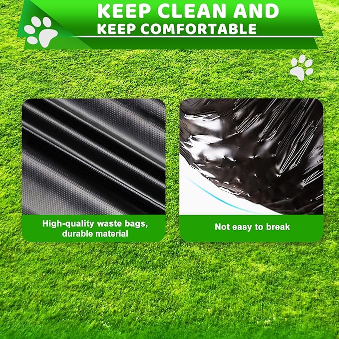 200 Black Unscented Thick Dog Waste Bags for 15L and 20L Dog Poop Trash Can, 10 Pack Rolls for Outdoor, Garage, Yard or Other Locations