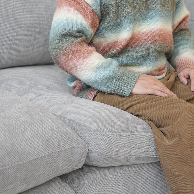 WJShome Modern Ottoman Module for Living Room, Cushion Covers Removable, Minimalist Comfy Breathable Footstool,Gray