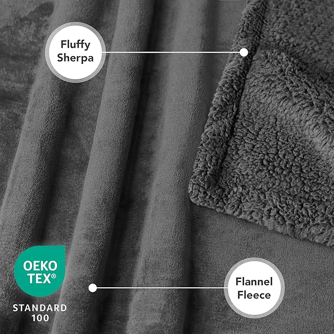 PetAmi Dog Blanket for Small Medium Dogs, Pet Bed Blanket Cat Puppy Kitten, Fleece Furniture Couch Cover Protector Sofa Car, Soft Sherpa Dog Throw Plush Reversible Washable, Mini 29x40 Solid Dark Gray