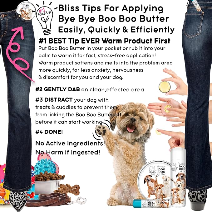 The Blissful Dog 3 Cute Puppies Boo Boo Butter, 0.50 oz