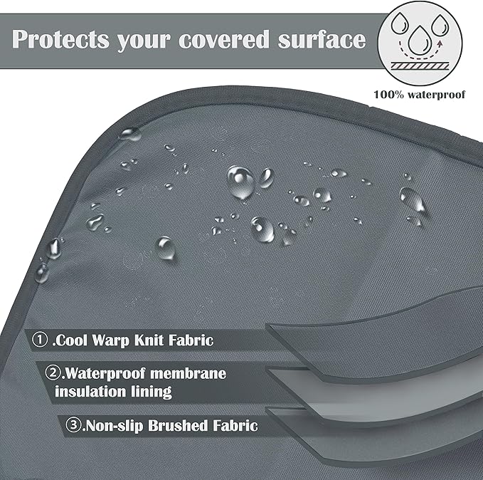 Kritter Planet Waterproof Cooling Dog Mat, Soft Cooling Pad for Dog, Lightweight Cooling Outdoor Mat, Reversible Furniture Cover Couch Sofa Bed, 30 x 50 inch, Grey