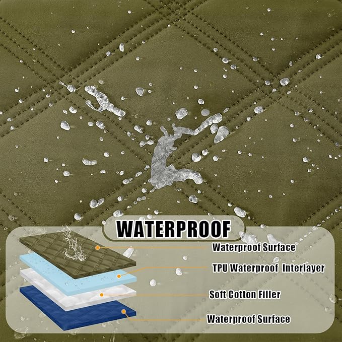 Smiry Waterproof Dog Bed Cover Blanket 82x102, Soft Reversible Pet Blanket, Washable Leakproof Cats Dogs Couch Cover for Sofa, Couch, Furniture, Green/Navy