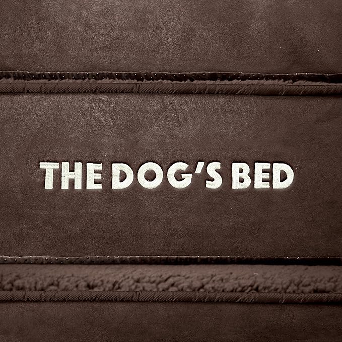 The Dog’s Bed Orthopedic Memory Foam Dog Bed, XXL Brown Plush 54x36, Pain Relief for Arthritis, Hip & Elbow Dysplasia, Post Surgery, Lameness, Supportive, Calming, Waterproof Washable Cover