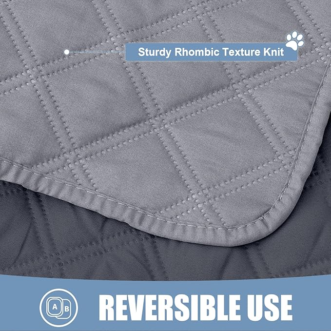 Smiry Waterproof Dog Blanket, Reversible Dog Bed Cover Pet Blanket, Soft Pet Couch Covers for Sofa Washable, Bed Couch Sofa Furniture Protector for Puppy Cat Kids (52"x82", Grey/Dark Grey)