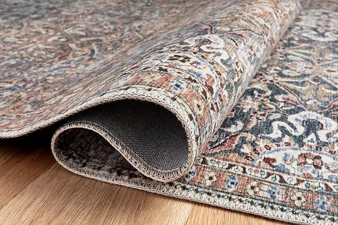 Loloi Chris Loves Julia Jules Collection JUL-06 Denim/Spice 9'-6" x 14', .13" Pile Height, Area Rug