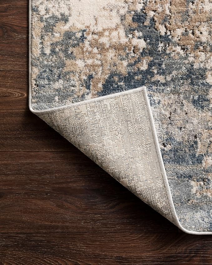 Loloi Teagan Collection TEA-06 Sand/Mist 5'-3" x 7'-6" Area Rug, Large, Soft Neutral Rug, High-Traffic for Living Room, Bedroom, Home Office, Dining Area