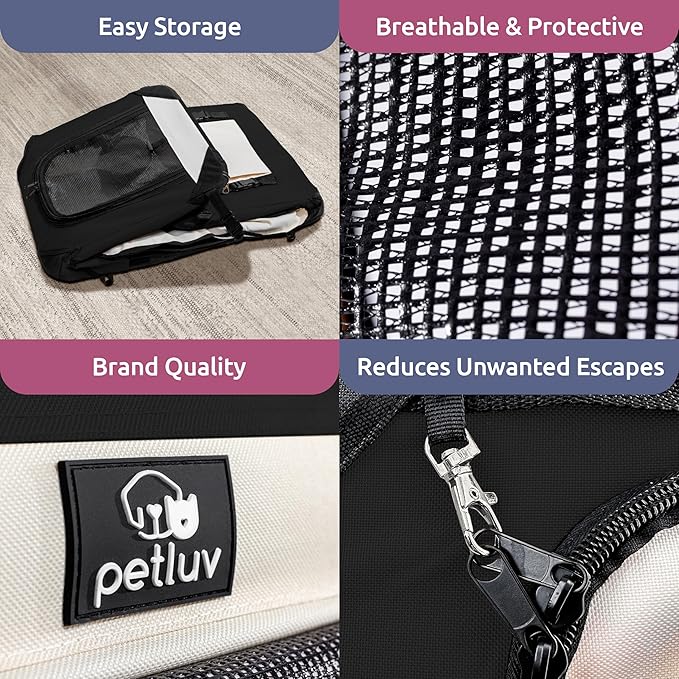 Large Cat Carrier & Dog Carrier for 2 Cats or Medium Dog. Soft Sided Pet Carrier for Travel. Collapsible, Portable with Soft Bed, Top & Side Loading, Locking Zippers, Puppy Crate & Kennel