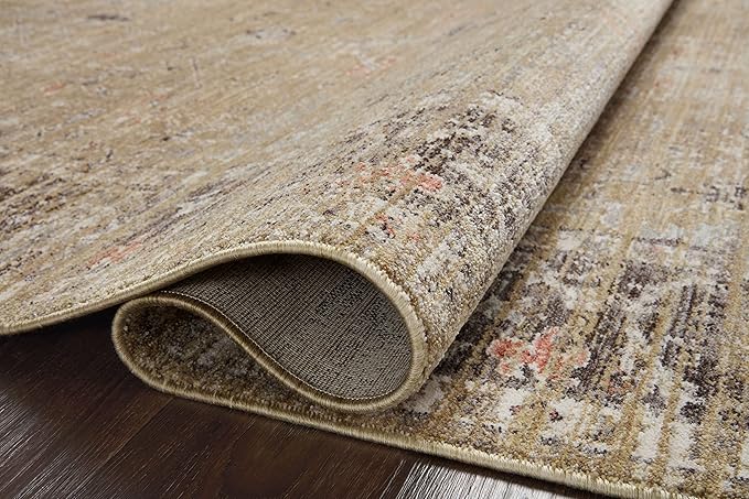 Loloi Magnolia Home by Joanna Gaines Millie Collection MIE-03 Gold/Charcoal 2'-3" x 3'-10", .25" Pile Height, Accent Rug