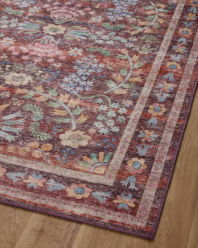 Loloi Rifle Paper Co. Maison Collection MAO-06 Red 2'-6" x 12'-0", .19" Pile Height, Runner Rug