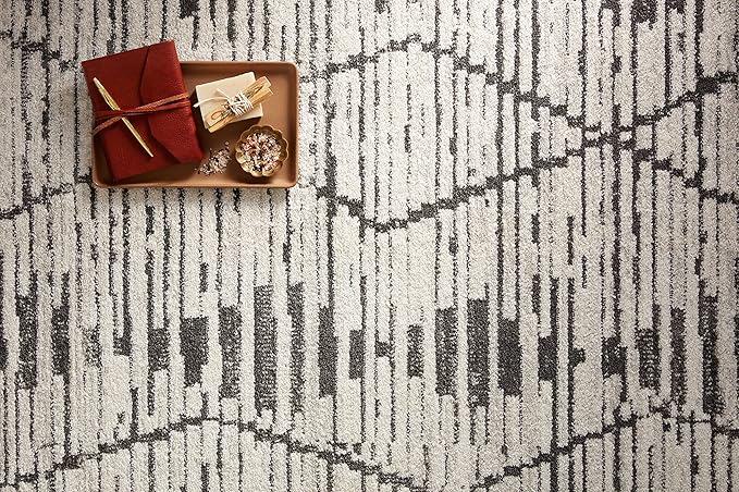 Loloi Kamala Collection KAM-02 Charcoal/Dove 2'-7" x 10'-0" Runner Rug