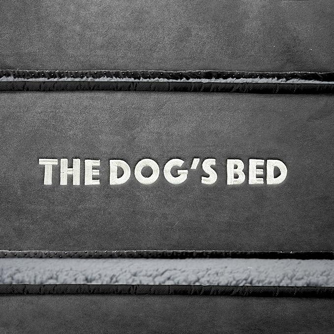 The Dog’s Bed Orthopedic Dog Bed, Medium Grey Plush, Waterproof, Supportive Dog Bed with Washable Replaceable Covers, Veterinary Approved