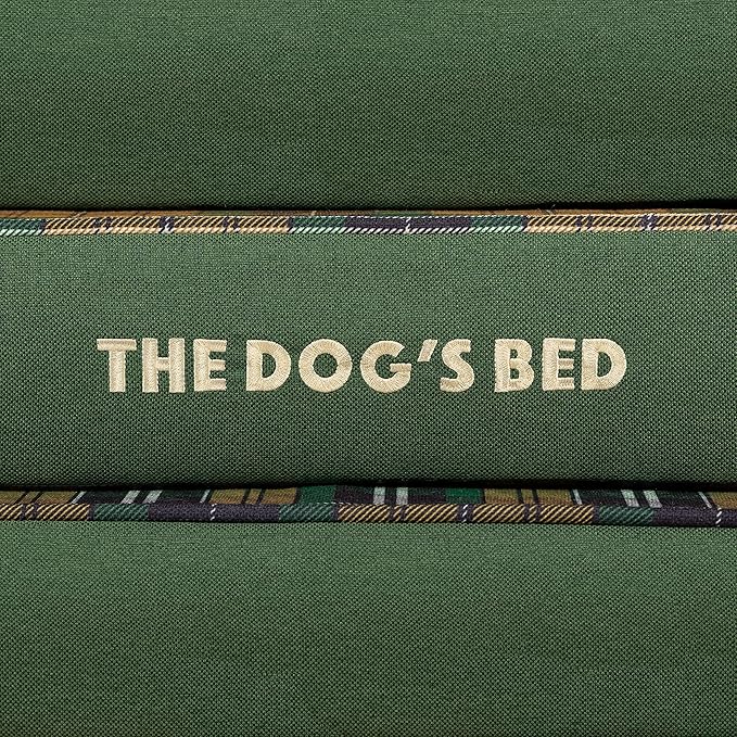 Replacement Outer Cover for The Dog's Bed Orthopedic with Sides, Washable Fabric, Medium (Green Tartan)