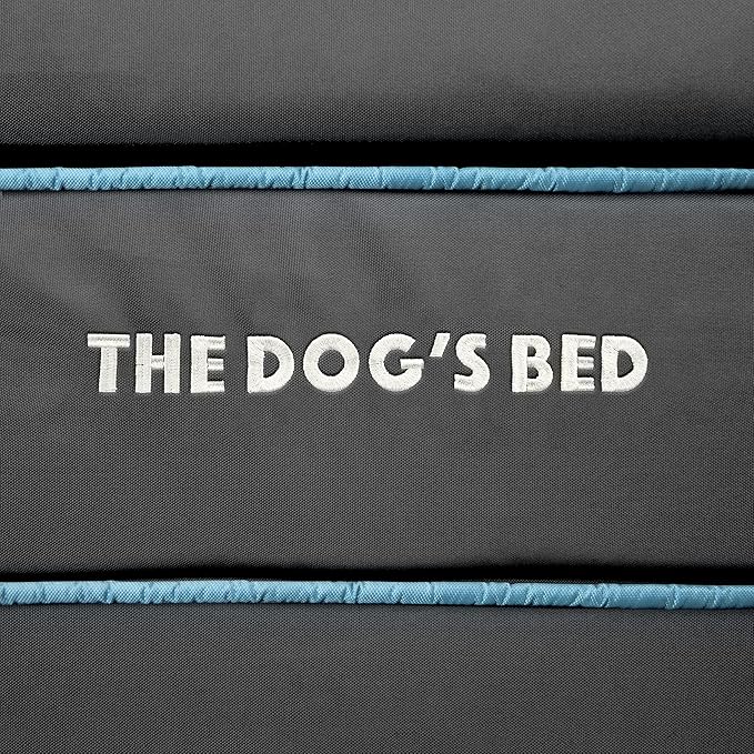 The Dog’s Bed Medium Support Memory Foam Waterproof Corner Dog Bed, Large, Grey & Blue Trim, Eases Pet Arthritis & Hip Dysplasia Pain, Therapeutic & Supportive, Washable Oxford Fabric Cover