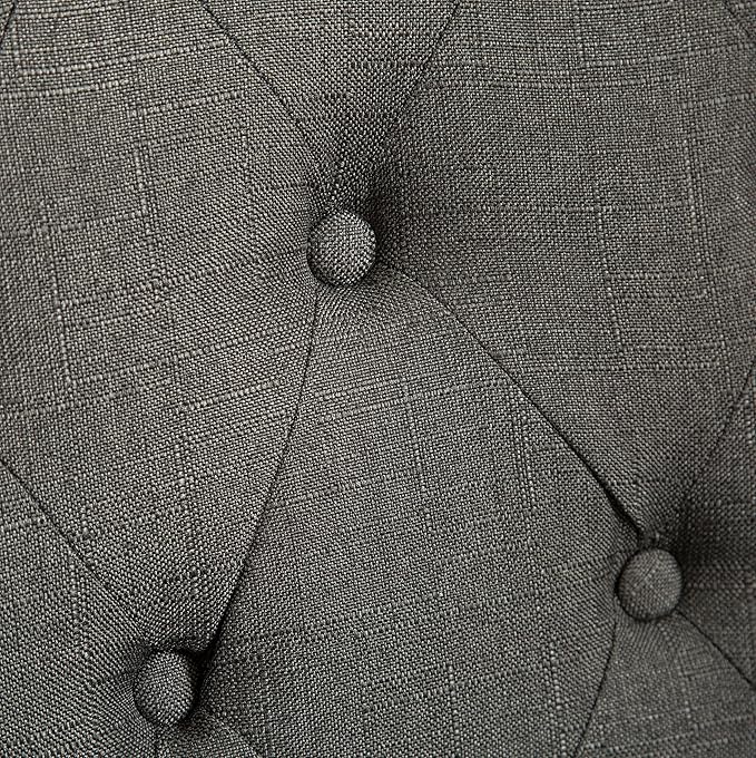 Roundhill Furniture Habit Solid Wood Tufted Parsons Charcoal Dining Chair, Set of 2