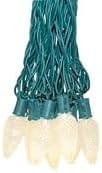 Novelty Lights 25 Feet 25 Light C9 Diamond Faceted LED String Lights, Warm White, Pre-Lamped Holiday Lights on Green Wire, UL Listed Indoor/Outdoor, Connectable End-to-End