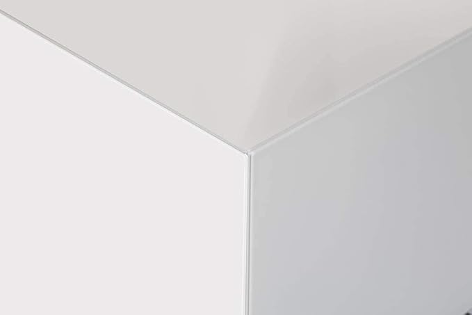 SONOROUS Premium Tempered Glass Coffee Table - Modern White Rectangular Coffee Tables for Living Room - High Gloss Fingerprint Resistant Mid Century Design - Stylish Living Room Furniture & Décor