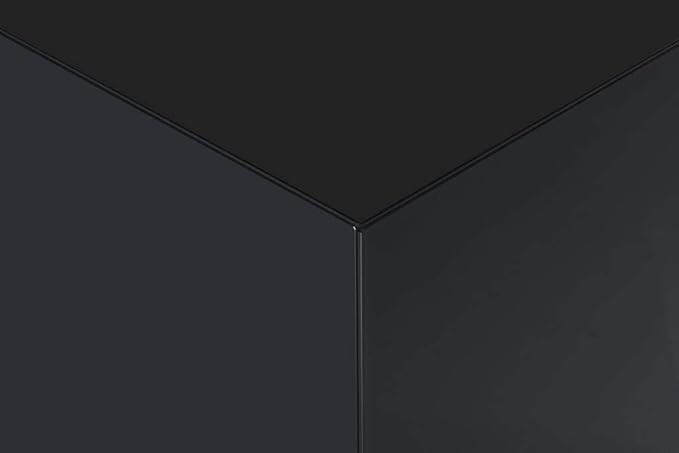 SONOROUS Premium Tempered Glass Coffee Table - Modern Black Rectangular Coffee Tables for Living Room - High Gloss Fingerprint Resistant Mid Century Design - Stylish Living Room Furniture & Décor