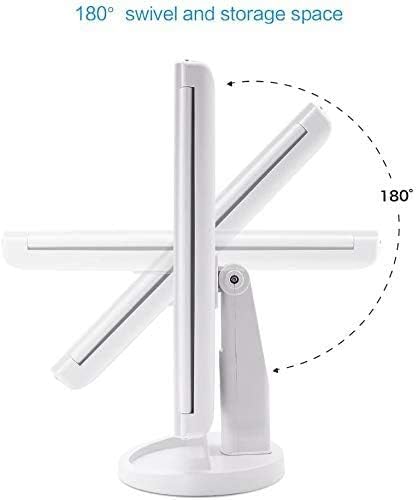 Trifold Makeup Mirror Vanity Mirror with Lights,1X 2X 3X Magnification,Touch Screen,180 Adjustable Rotation,Portable Travel Bathroom Cosmetic Mirror