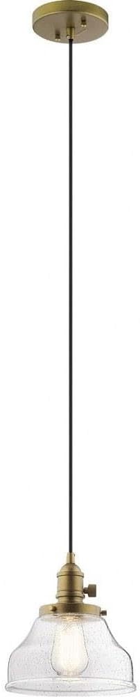 Kichler 43850NBR Avery Pendant, 1-Light 100 Watts, Natural Brass