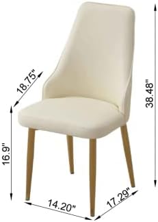 Dining Chairs Set of 2, Modern Faux Leather Dining Gold Legs for Living Kitchen Dining Room