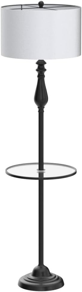 JONATHAN Y JYL3057A Laine 60" Metal/Glass LED Side Table and Floor Lamp Traditional,Transitional for Bedrooms, Living Room, Office, Reading, OilRubbedBronze