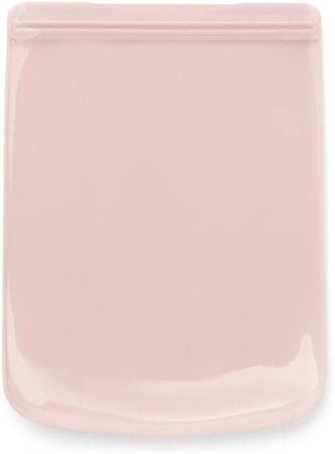 W&P Porter Silicone Reusable Storage Bag, Sandwich (46oz Flat), Blush, Food Storage Container, Microwave and Dishwasher Safe, Easy Cleaning