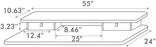FEZIBO 55 x 24 Inch Whole-Piece Height Adjustable Standing Desk with Double Drawers, Sit Stand Desk, Stand Up Table (Send Two Packages), Light Rustic Top