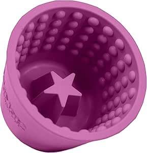 LICKIMAT Yoggie Pot – Distraction, Fun and Enrichment. Long Lasting Rubber Licking Treat Dispenser for All Dog Sizes and Slow Feeder for Small Dogs - Purple