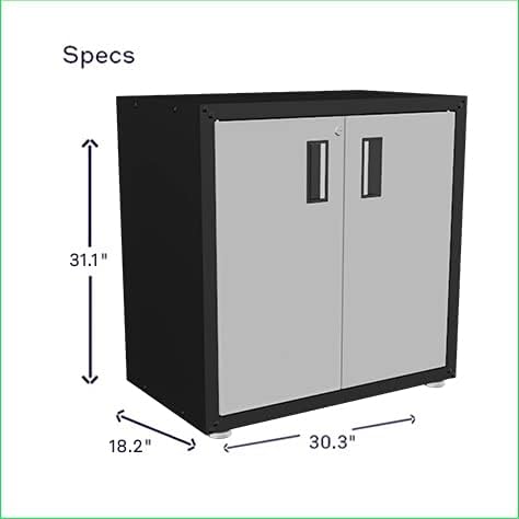 for Home Ready-to-Assemble Steel Cabinet with Two Doors (Black and Grey)