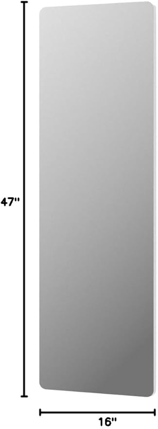 Hasipu Door Mirror Full Length, 47"x 16" Full Body Over The Door Hanging Wall Mounted Mirror for Bedroom, Living Room, Cloakroom, Round White