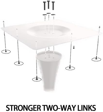 24" Tulip Table for 2-3 Persons Mid-Century Kitchen Table Faux Marble Modern Round Dining Tables Wood MDF Top Steel Base Small for Living Room Balcony Leisure(White, 23.6")