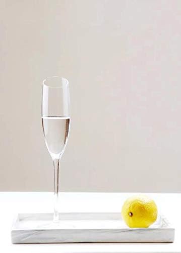 White Marble Bathroom Counter Tray - Ceramic Perfume Organizer and Jewelry Dish for Vanity Dresser