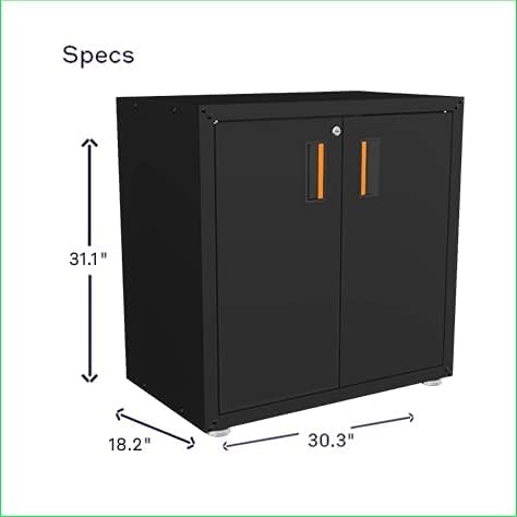 for Home Ready-to-Assemble Steel Cabinet with Two Doors (Black)