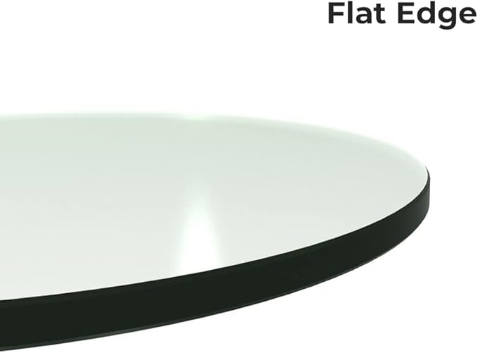 48" Inch Round Glass Table Top 1/4" Thick Flat Polish Edge Tempered by Fab Glass and Mirror