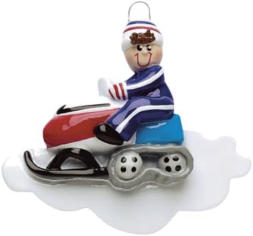 Ornaments by Elves - Personalized Snowmobile Boy Ornament 2025, Sled Ornaments for Christmas Tree, Home Decor, Car Decor, Holiday Decor, and Christmas Decorations in a Giftable Packaging