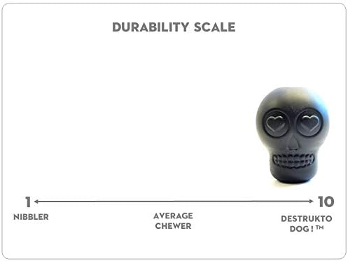 SodaPup MuttsKickButt Skull – Durable Dog Treat Dispenser & Chew Toy Made in USA from Non-Toxic, Pet Safe, Food Safe Natural Rubber for Mental Stimulation, Problem Chewing, Calming Nerves & More