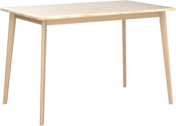 Livinia Canberra 47.2" Rectangular Wooden Dining Table/Mid Century Modern Malaysian Oak Kitchen Table (Natural-Oak) Table Only