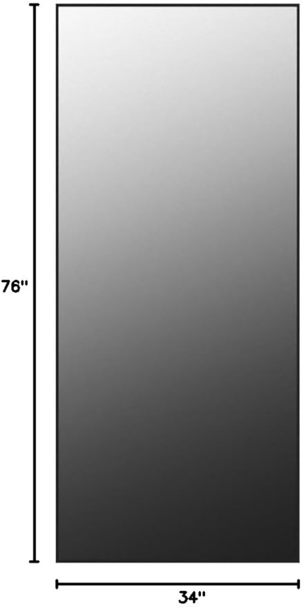 GLSLAND 76"x34" Full Length Mirror Oversize Rectangle Full Body Mirror Aluminum Alloy Frame Freestanding Mirrors for Bedroom Living Room Dressing,Black