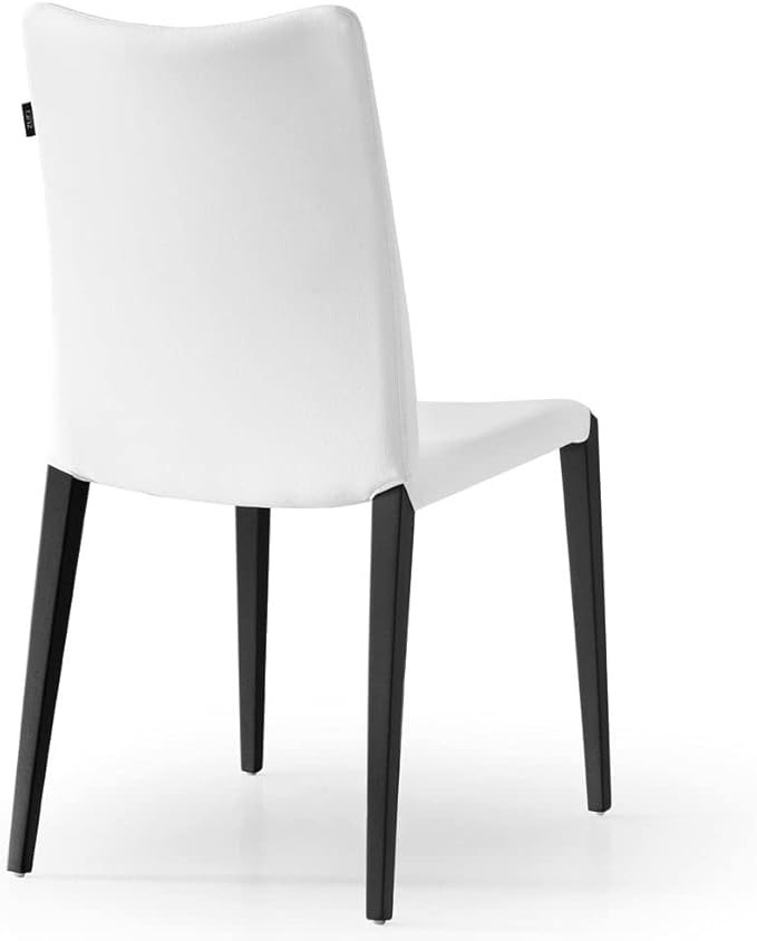 ZURI Modern Jordan Dining Chair in White Leatherette and Matte Black Steel Base