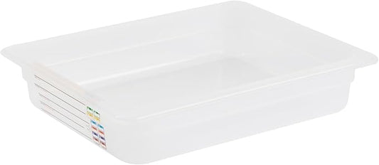 Restaurantware Food Storage Container 1 Pack of 12.7 x 10.3 x 2.5 Inches Plastic Stackable Storage Box White Reusable Label Container Dishwasher Safe For Restaurants And Kitchens