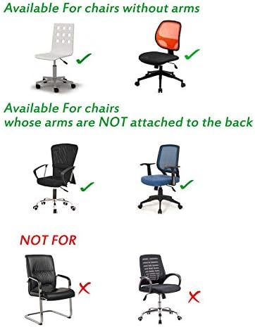Chris.W Computer Office Chair Cover Stretchable Removable Office Swivel Chair Cover Universal Lift Chair Slipcovers (Black)